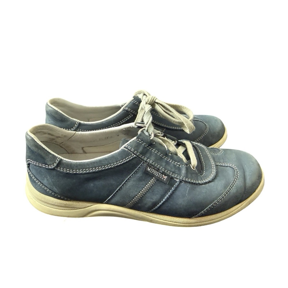MEPHISTO Runoff Sneakers Nubuck Walking Air Jet Shoes Blue Gray Womens Size 6